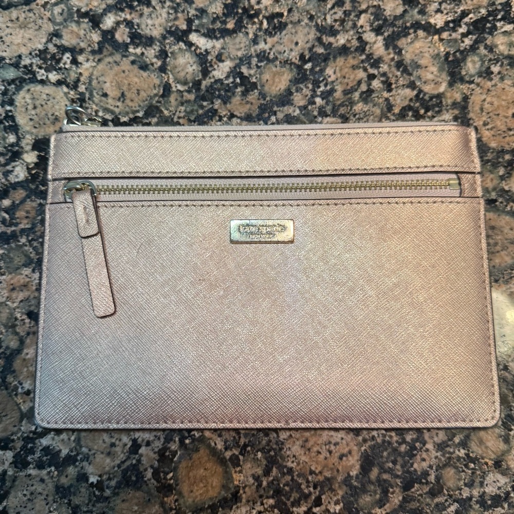 Kate Spade New York Tinie Laurel Way Wristlet Textured Leather Rose Gold